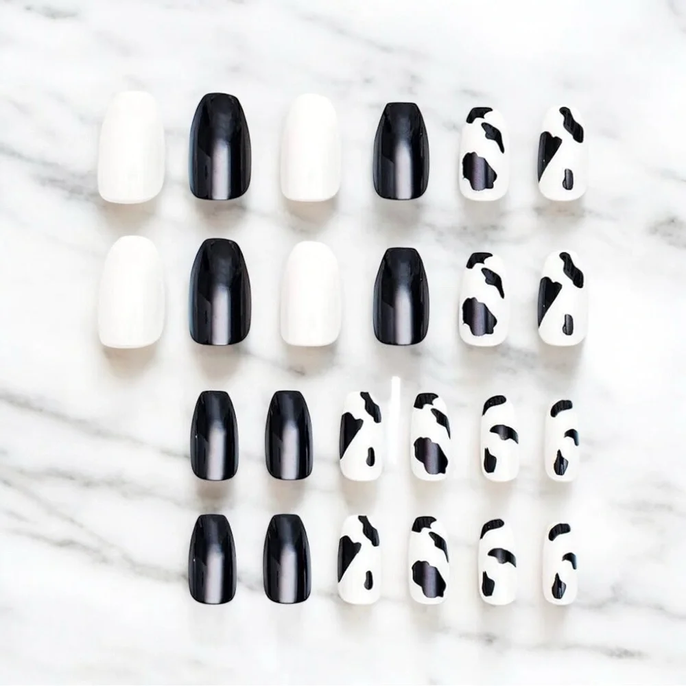 Cow Print Press On Nails